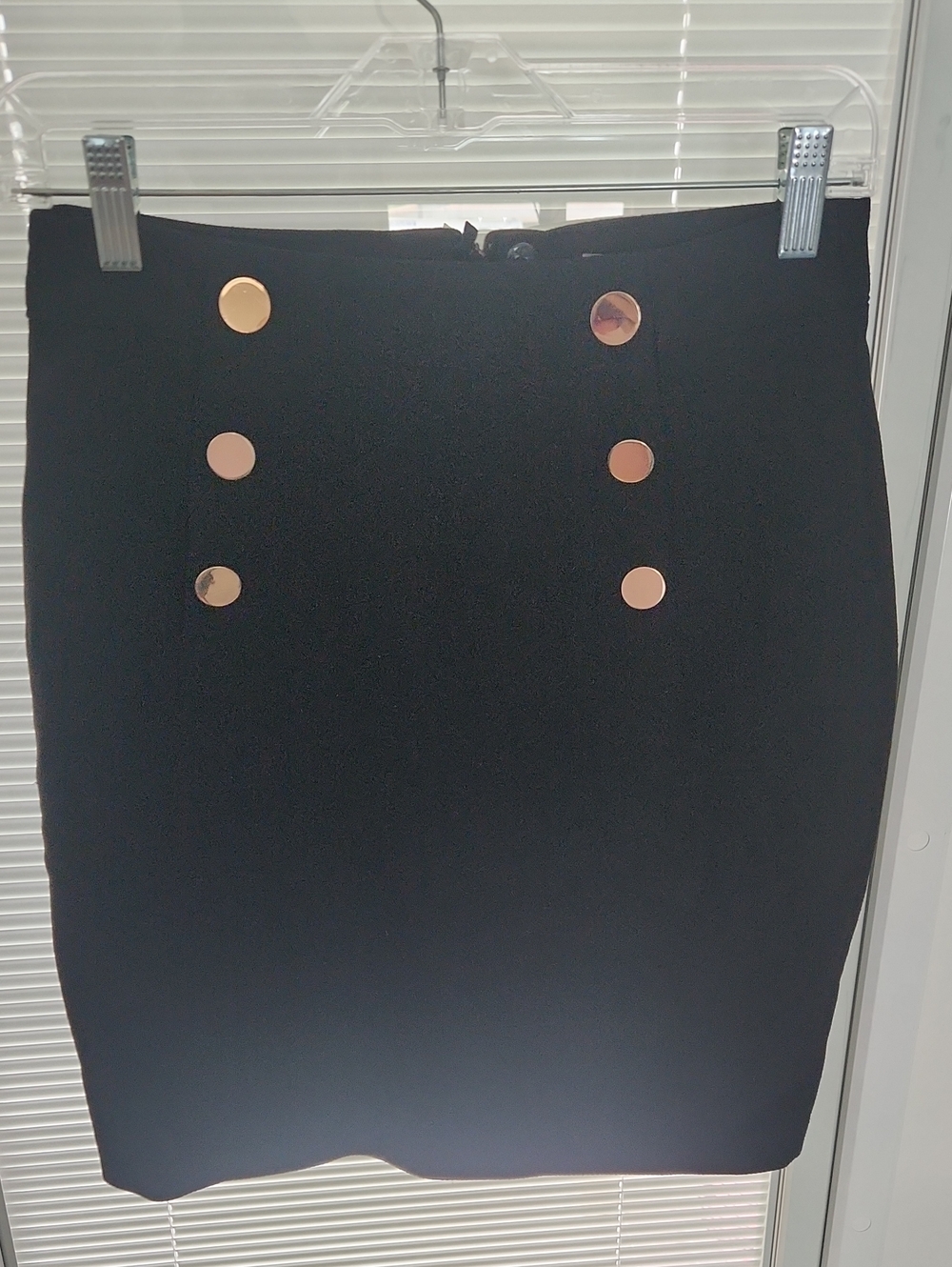 H&M Classic Black Skirt With Buttons